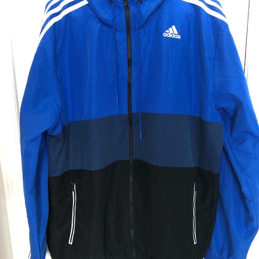 Adidas Men's Blue and Black Jacket